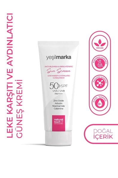YEŞİL MARKA LEKE KARŞITI AYDINALTICI GÜNEŞ KREMİ 50 SPF ürün görseli 1