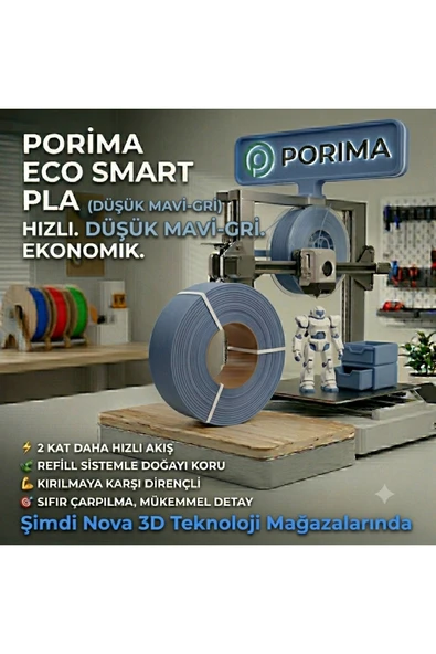 Porima Gri ECO Smart PLA Filament ürün görseli 1