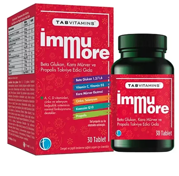 Tab Vitamins Immumore Takviye Edici Gıda 30 Tablet ürün görseli 1