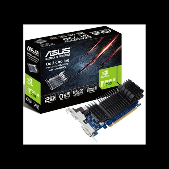 ASUS GT730-SL-2GD5-BRK, 2Gb, GDDR5, 64Bit, 1xD-Sub, 1xDVI, 1xHDMI Ekran Kartı ürün görseli 1