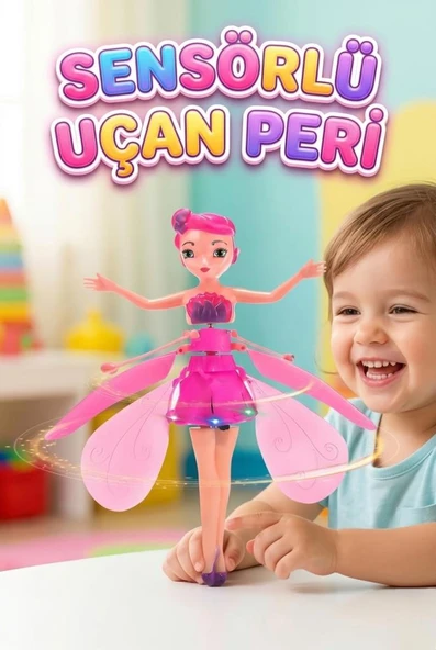 Uçan Peri Bebek Hareket Sensörlü Şarjlı Dazzle Colour Işıklandırmalı Uçan Pembe Oyuncak Bebek ürün görseli 1