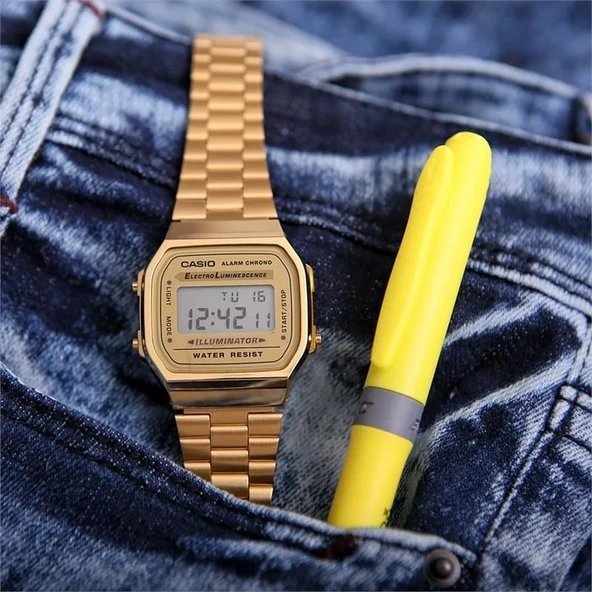 Casio Retro A168WG-9WDF Unisex Kol Saati - Resim 5