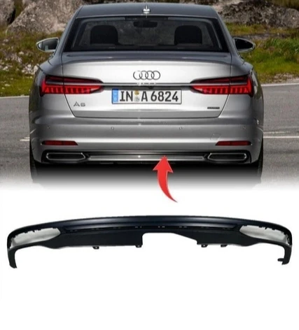 Audi A6 2019-2022 Arka Spoyler Çift Çıkış Egsoz 4K0807521Q RU6 ürün görseli 1