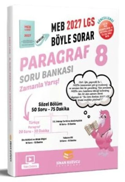 2027 8. Sınıf Paragraf Soru Bankası Sinan Kuzucu ürün görseli 1