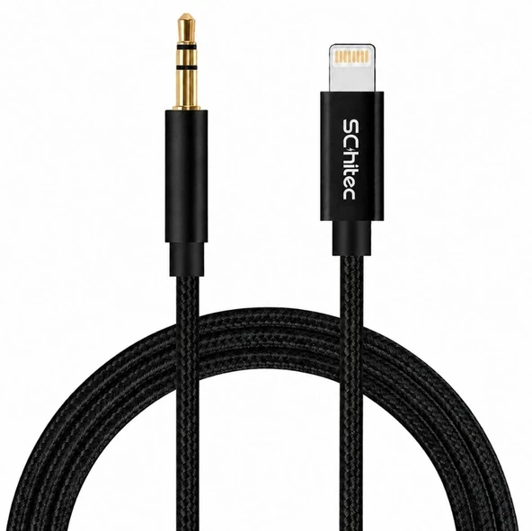 SChitec Lightning to 3.5mm AUX Dönüştürücü Kablo 1Metre Siyah HG/AXC-11 ürün görseli 1