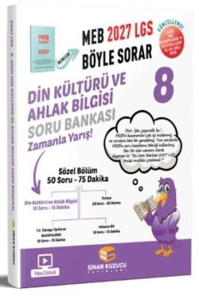 2027 8. Sınıf Din Kültürü ve Ahlak Bilgisi Soru Bankası Sinan Kuzucu ürün görseli 1