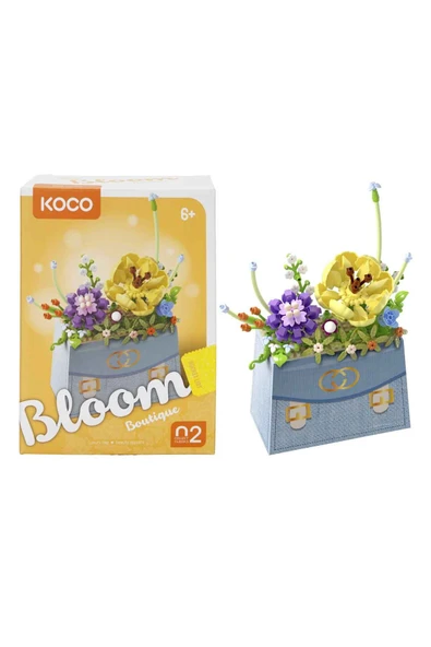 Bloom Boutique Çiçek Çanta Mini Blok Yapım Seti 223 Parça – Yetişkin ve Çocuk DIY Dekorasyon ürün görseli 1