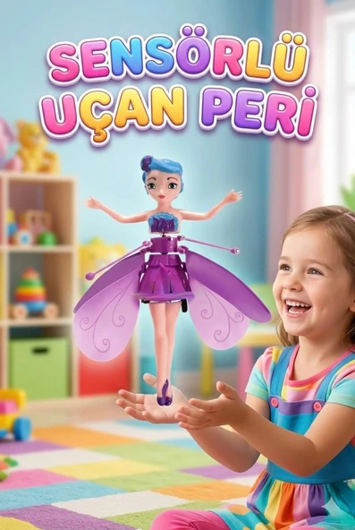 Uçan Peri Bebek Hareket Sensörlü Şarjlı Dazzle Colour Işıklandırmalı Uçan Mor Oyuncak Bebek ürün görseli 1