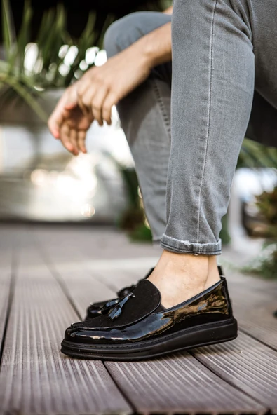 Ch002 - Rst Loafer Verniciata Erkek Ayakkabı Siyah ürün görseli 1