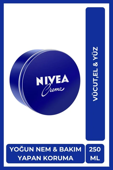NIVEA Nemlendirici Creme 250ml, Yoğun Nemlendirici, Bakım Yapan Koruma,Eucerit, Yumuşak Cilt, El Yüz Vücut ürün görseli 1