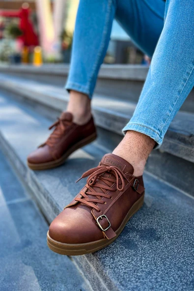 Ch191 - Ckt Side Buckle Erkek Ayakkabı Taba - Resim 4