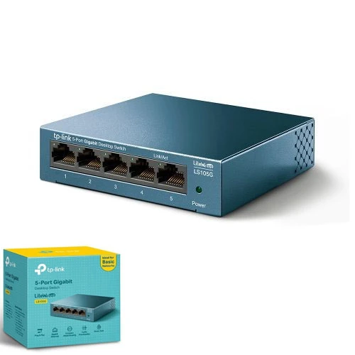 Tp-Link Litewave 5 Port Ls105G 10/100/1000 Gigabit Çelik Kasa Switch ürün görseli 1