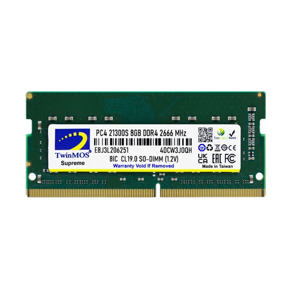 Twinmos Mdd48Gb2666N, 8Gb, Ddr4, 2666Mhz, 1.2V Notebook Ram ürün görseli 1