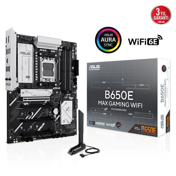 B650E Wifi, 4Xddr5, 3Xm.2, Dp, Hdmi, Type-C, Wi-Fi 6E, Bluetooth V5.3, Am5 Soket Anakart ürün görseli 1