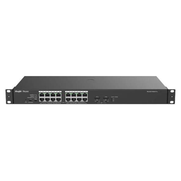 Ruijie Reyee Rg-Es118Gs-P-L Port, 16 Port Gigabit Poe, 247W, 2 Port Sfp, Switch Metal Kasa ürün görseli 1