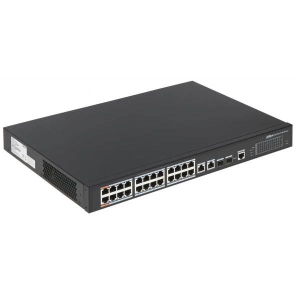 Dahua Pfs4226-24Et-360-V3, 24 Port, Megabit, Poe 360W, 2 Port Gigabit Uplink, 2 Port Gigabit Combo Sfp, Yönetilebilir, Rack Mount Switch ürün görseli 1
