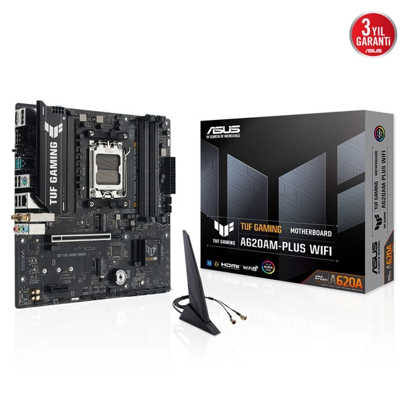 Tuf A620Am-Plus Wifi, 4Xddr5, 2X M.2, Hdmi, 2Xdp, Wi-Fi 6, Bluetooth V5.3, Am5 Soket Anakart ürün görseli 1