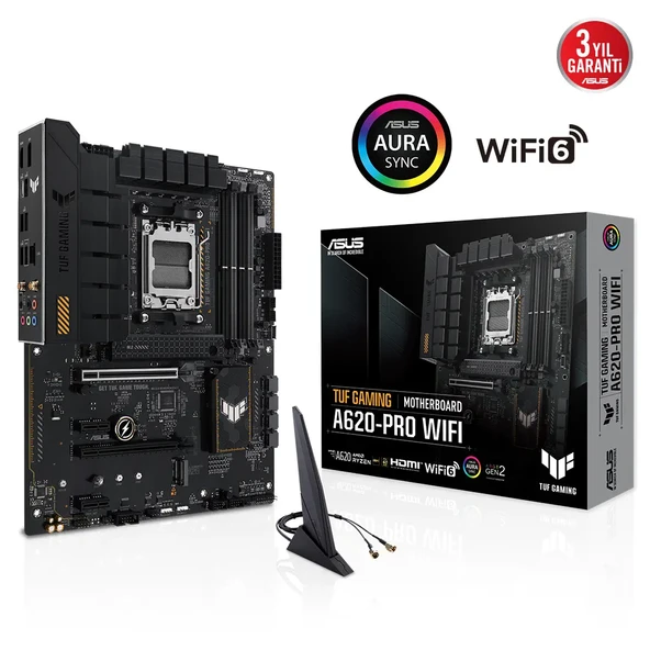 Tuf A620-Pro Wifi, 4Xddr5, 2X M.2, Hdmi, Dp, Type-C, Am5 Soket Anakart ürün görseli 1