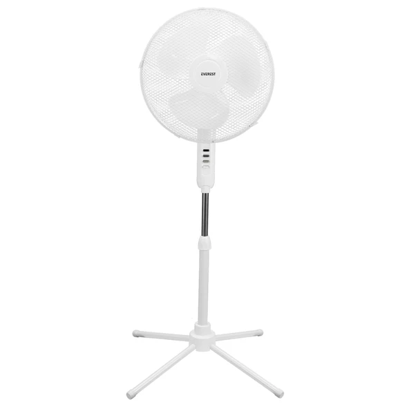 Everest Fan10, Beyaz, Ecowind, 3 Kademeli Hız, 40Cm 3 Kanat Pervane Çerçeve, 45W, Otomatik Salınım, Yükseklik Ayarlı Vantilatör ürün görseli 1