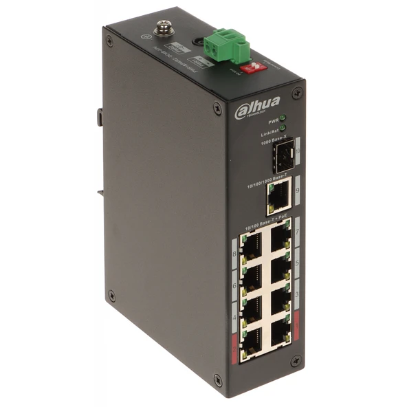 Dahua Pfs3110-8Et-96-V2, 8 Port, Megabit, Poe 96W, 1 Port Gigabit Uplink, 1 Port Gigabit Sfp, Yönetilemez, Masaüstü Switch ürün görseli 1