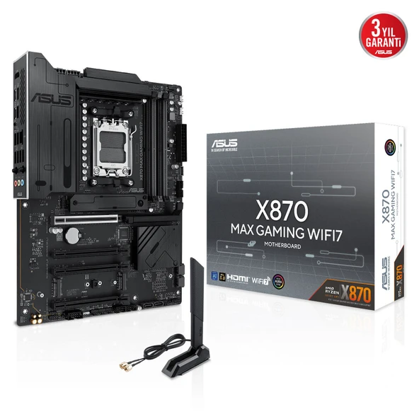 X870 Wifi7, 4Xddr5, 3X M2, Hdmi, Dp, Type-C, Wi-Fi 7, Bluetooth V5.3, Am5 Soket Anakart ürün görseli 1