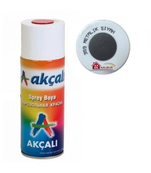 Akçalı Sprey Boya 400 Ml 359 Metalik Siyah ürün görseli 1