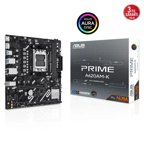 Prime A620Am-K, 2Xddr5, 1X M.2, Dp, Hdmi, Am5 Soket Anakart ürün görseli 1