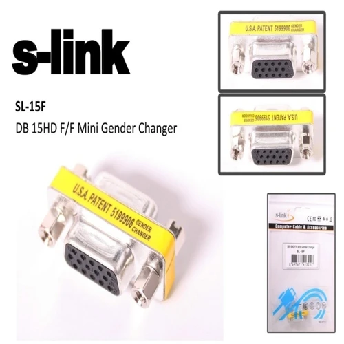 S-Link Sl-15F 15 Pin (F/F) Vga Metal Çevirici ürün görseli 1
