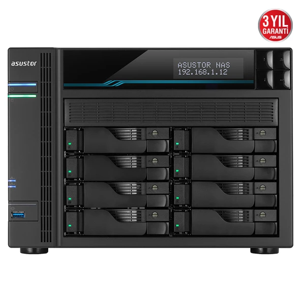 Asustor As6508T, 8Gb Ddr4 Ram, 8 Yuvalı (8X22Tb Destek), 2Xm.2 Nvme Pci-E, 2X10Gbe, 2X2.5Gbe Network, 2Xusb 3.2, Tower Nas (Yedekleme) Cihazı ürün görseli 1