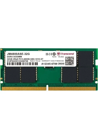 Transcend 32Gb Ddr5 4800Mhz Cl40 Notebook Ram (Jm4800Ase-32G) ürün görseli 1