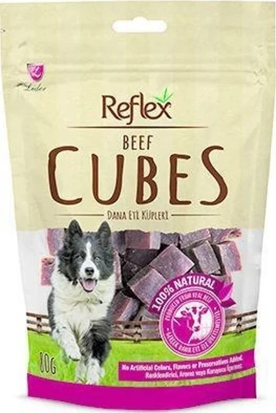 Reflex Kurutulmuş Dana Eti Küpleri Köpek Ödülü 80 gr ürün görseli 1