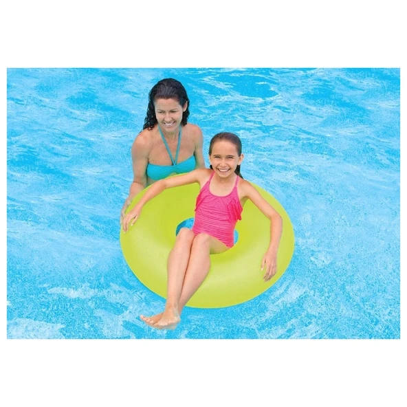 Neon Simit - Şişme Fosforlu Simit - Neon Deniz Simidi - Neon Şişme Simit - Renkli Fosforlu Simit 91 Cm. ürün görseli 1