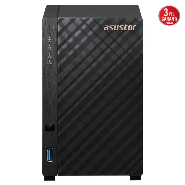 Asustor As1102Tl, 1Gb Ddr4 Ram, 2 Yuvalı (2X22Tb Destek), 1X1Gbe Network, Usb 3.2, Usb 2.0, Tower Nas (Yedekleme) ürün görseli 1