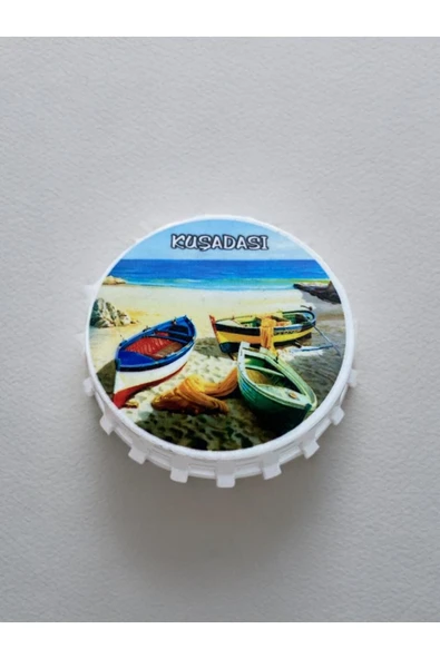 KUŞADASI Temalı Kapak Şeklinde Açacak Magnet Şişe Açacağı  Gümüş ürün görseli 1