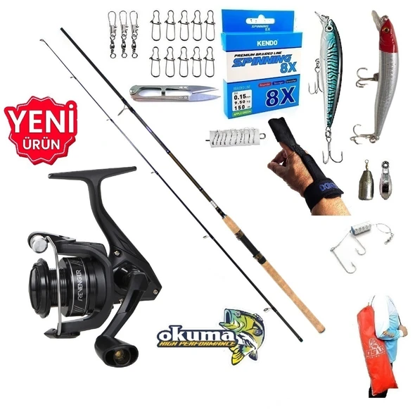 Okuma Revenger Rv-3000A 270cm 10-40gr Kudos Shadow Maket Balık Spin Olta Takımı Seti ürün görseli 1