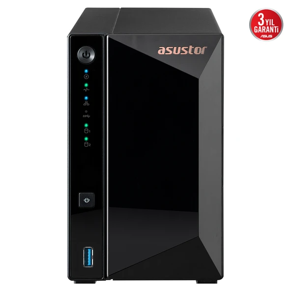 Asustor As3302T V2, 2Gb Ddr4 Ram, 2 Yuvalı (2X20Tb Destek), 1X2.5Gbe Network, 3Xusb 3.2, Tower Nas (Yedekleme) ürün görseli 1