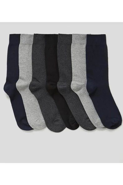 NACAR STORE Erkek Pamuklu 12'li Paket Karışık Renk Uzun Çorap ürün görseli 1
