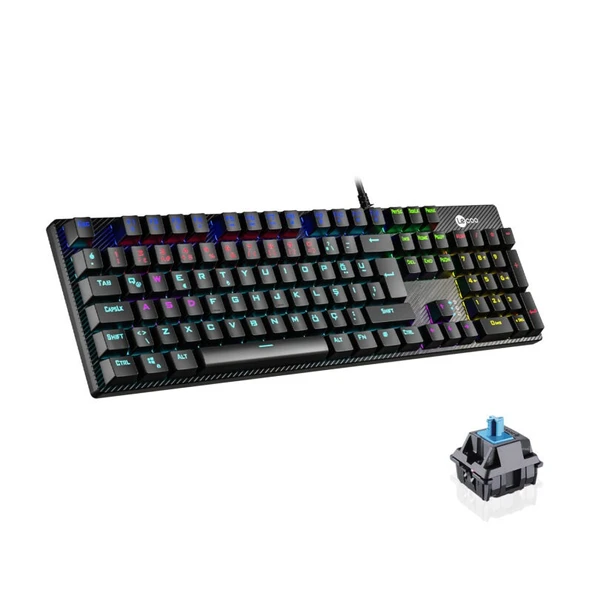 Lecoo Kg1101 Q Trk Usb+Makro Tuşlu Mekanik+Blue Switch Rgb Aydınlatmalı Klavye ürün görseli 1