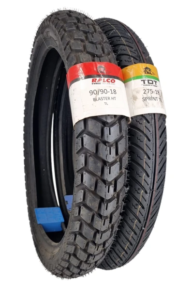 TDT TYRES 90/90-18 ve 275-18 (TUBELESS - DUBLEKS) Blaster Ht /Sprint Lastik Takımı ürün görseli 1