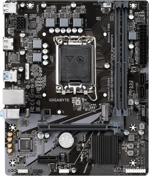 Gigabyte H610M-K V2 Ddr5 5600 Hdmi / Dp M.2 16X (Pcie 4.0) 1700P (12-13-14. Nesil) ürün görseli 1