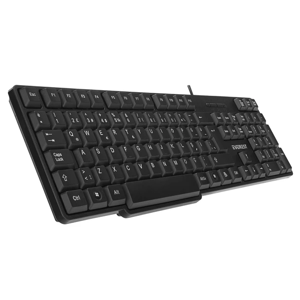 Everest Kb-517U, Usb Kablolu, Türkçe Q, 2Mt Kablolu Standart Klavye (Siyah) ürün görseli 1