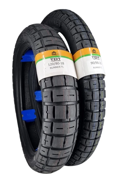TDT TYRES 120/80-18 VE 90/90-21 (TUBELESS - DUBLEKS) Runner Lastik Takımı ürün görseli 1