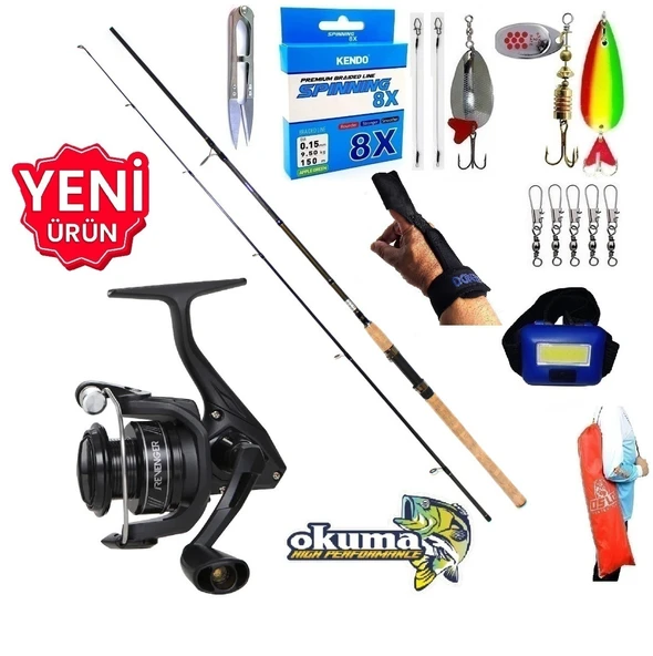 Okuma Revenger Rv-3000A 270cm 10-40gr Kudos Shadow Turna Spin Olta Takımı Seti ürün görseli 1