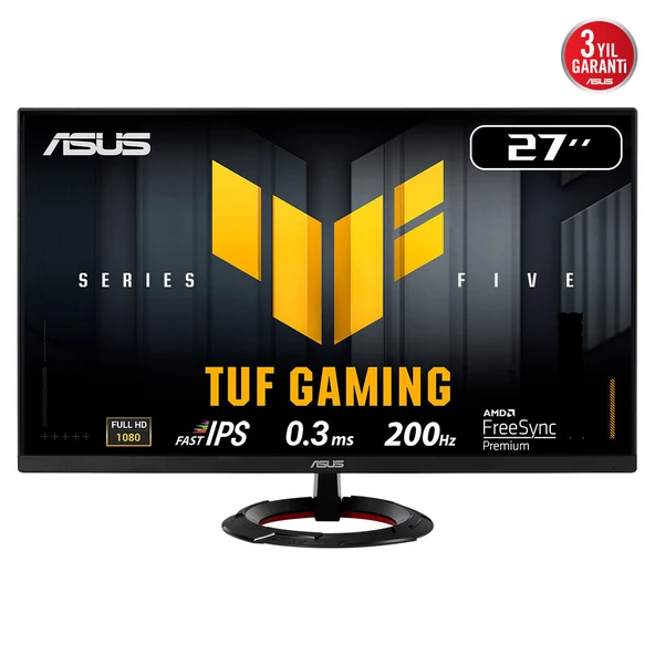 Tuf Vg279Q5R 27&Amp;Quot; 0.3Ms, 200Hz, Full Hd, Dp, 2Xhdmi, Hoparlör, Fast Ips Led, Elmb Sync Premium, Monitör ürün görseli 1