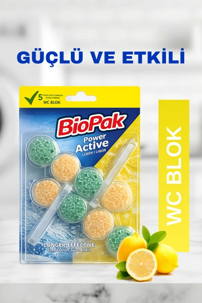 BIOPAK WC BLOK 2X50 LIMON KOKULU 2LI ( 1 ADET) ürün görseli 1