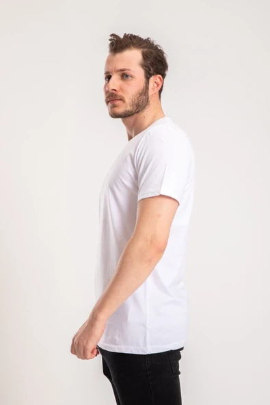 NACAR STORE Erkek Beyaz  Basic T-shirt - Resim 2