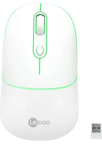 Lecoo Ws210 Kablosuz/Bluetooth 1600Dpi (Şarj Edilebilir) Beyaz Mouse ürün görseli 1