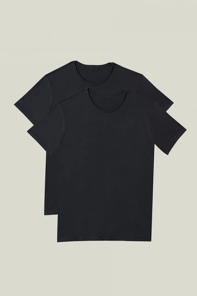 NACAR STORE 2'li Paket Premium Yazlık Düz Renk Basic T-shirt ürün görseli 1