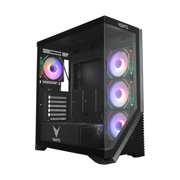 Vento Vg4202Fla Atx Tower, 850W 80+ Siyah, Temperli Cam, Rgb, Mesh, Atx Kasa ürün görseli 1