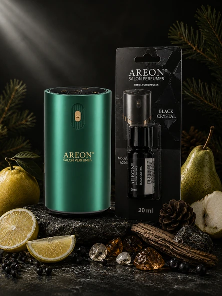 Areon Aromatik Difüzör Yeşil (Klasik Metal) + Black Crystal ürün görseli 1